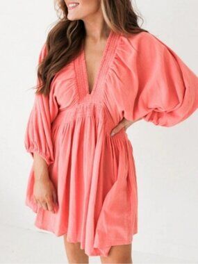 Free People For the Moment Mini in Coral Pink Large